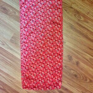 Circle Scarf Hearts Colors Are Burgundy Red Gray White 32" x 10"